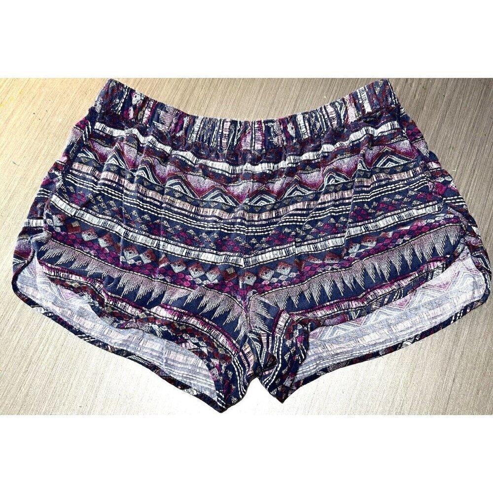 Aéropostale Flowy Shorts Aztec Print Lightweight Casual Purple Southwestern M